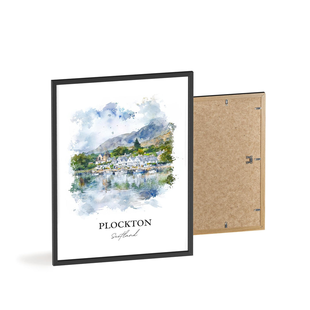 Plockton Wall Art, Plockton Scotland Print, Scotland Watercolor Art, Plockton Gift, Travel Print, Travel Poster, Housewarming Gift