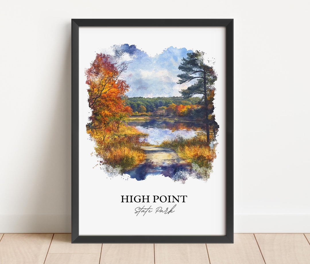 High Point State Park Art, Sussex County Print, NJ Watercolor Art, High Point Park Gift, Travel Print, Travel Poster, Housewarming Gift