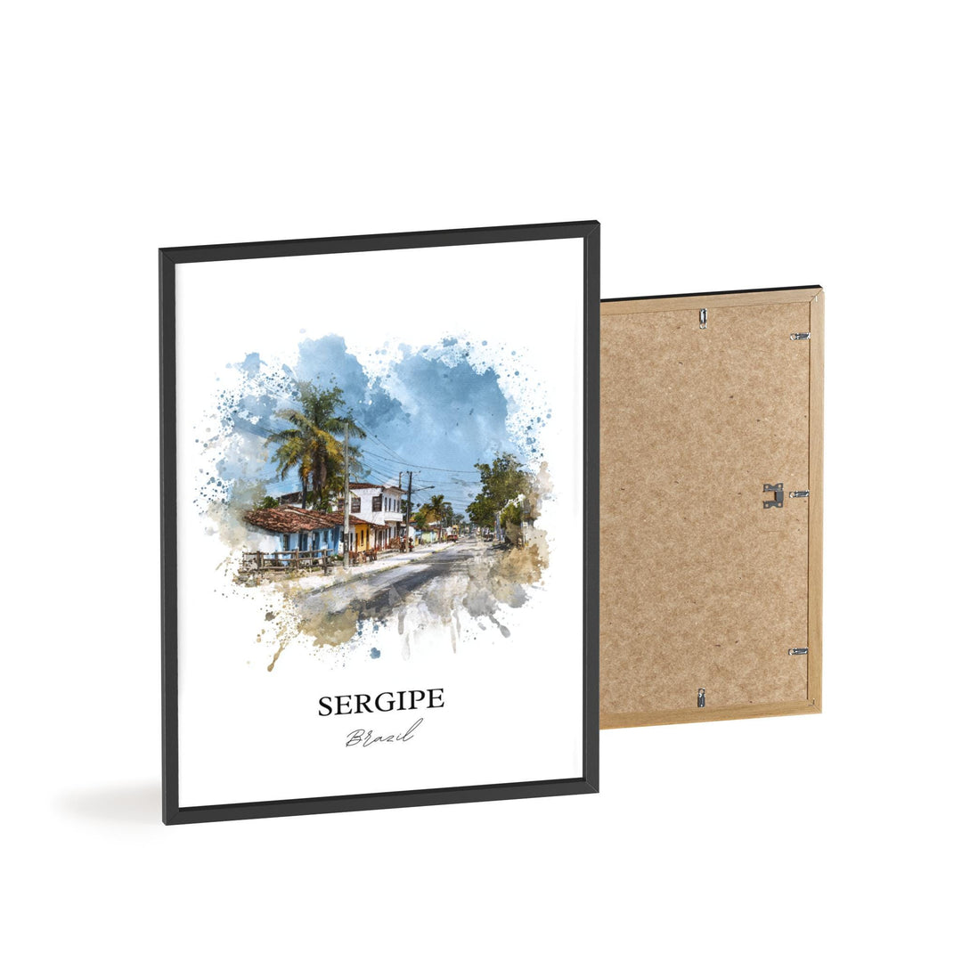 Sergipe Brazil Wall Art, Sergipe Brazil Print, Brazil Watercolor Art, Sergipe Gift, Sergipe Travel Print, Travel Poster, Housewarming Gift