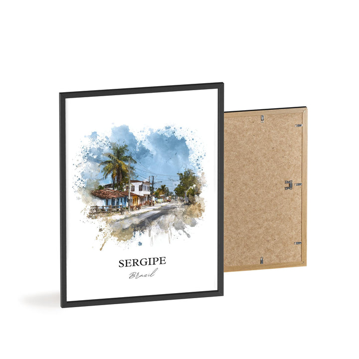 Sergipe Brazil Wall Art, Sergipe Brazil Print, Brazil Watercolor Art, Sergipe Gift, Sergipe Travel Print, Travel Poster, Housewarming Gift
