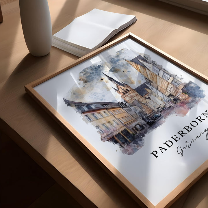 Paderborn, Germany – Watercolor Art Print