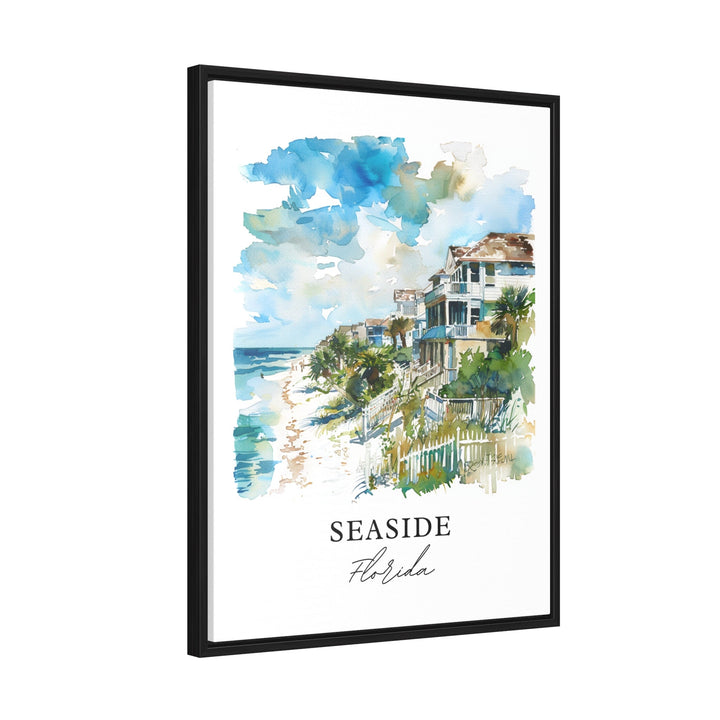 Seaside Florida Wall Art, Seaside Print, Seaside FL Watercolor, Seaside FL Gift,