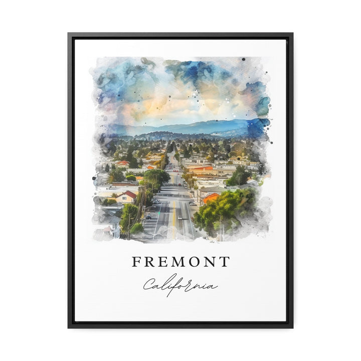 Fremont CA watercolor wall art - California, Fremont print, Fremont Cali Wedding gift, Birthday present, Custom Text, Perfect Gift