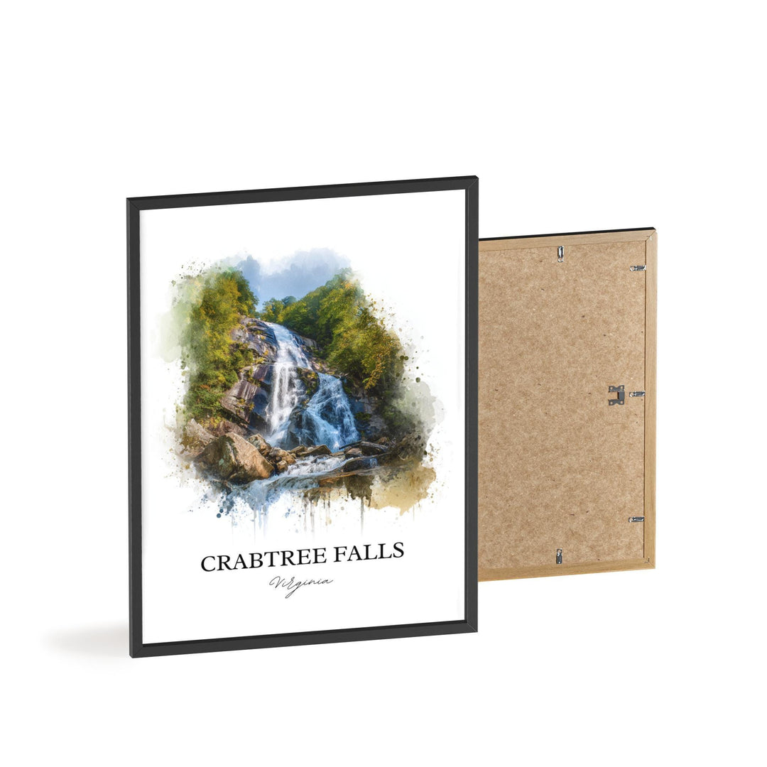 Crabtree Falls Wall Art, Crabtree Falls Print, Virginia Watercolor Art, Crabtree Falls Gift, Travel Print, Travel Poster, Housewarming Gift