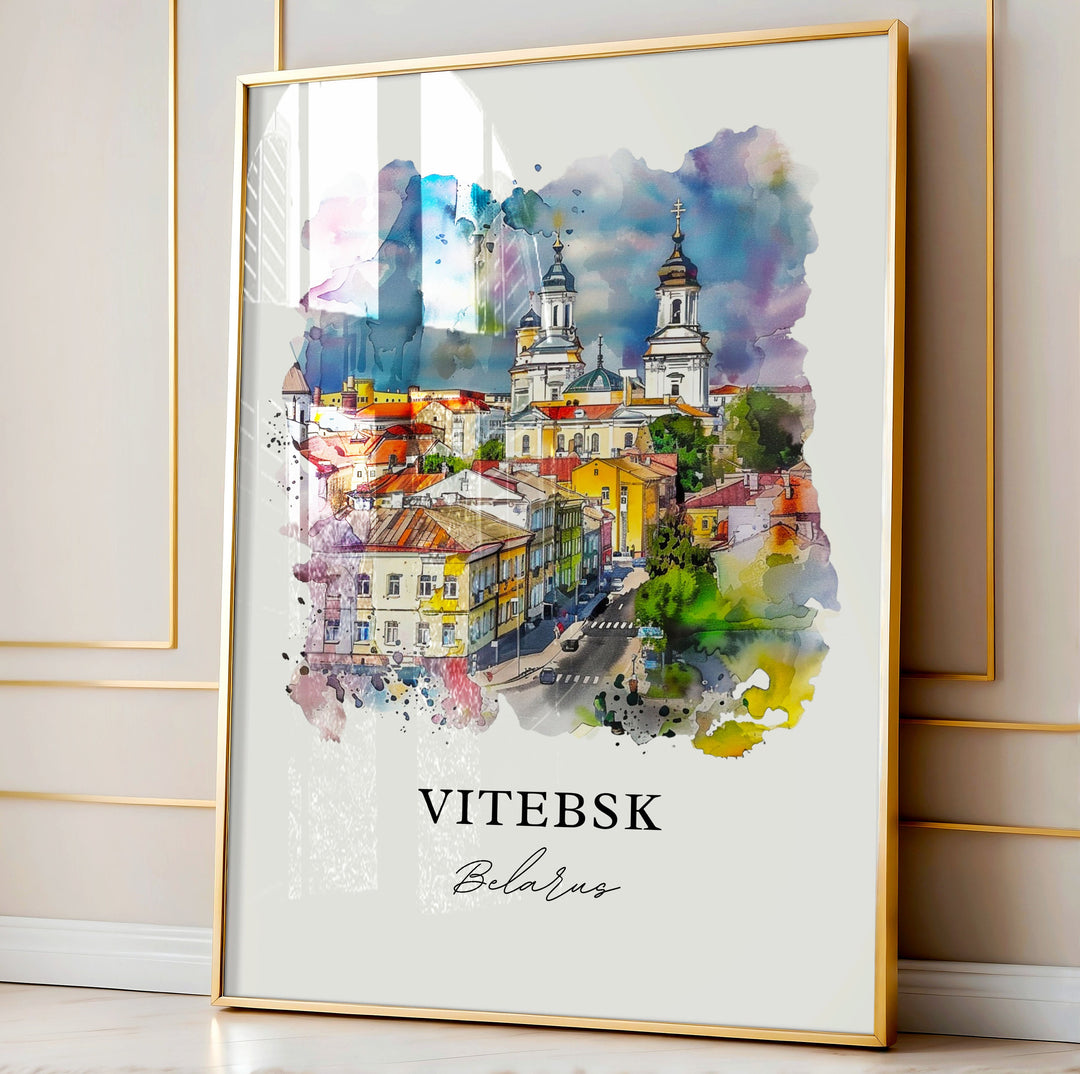 Vitebsk Wall Art, Vitebsk Belarus Print, Vitebsk Watercolor, Vitebsk Belarus Gift,