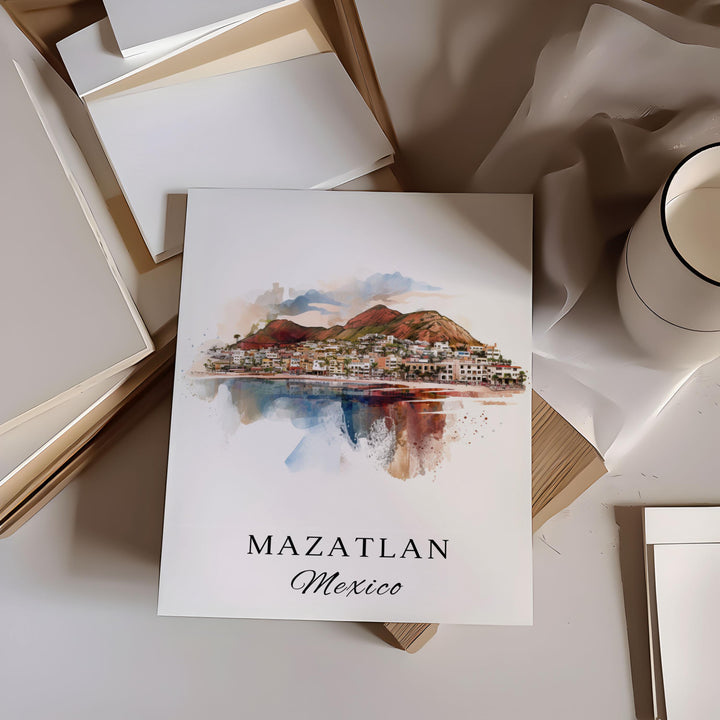 Mazatlan MX wall art - Mexico, Mazatlan poster, Mazatlan Wedding gift, Mazatlan Birthday present, Custom Text, Personalised Gift