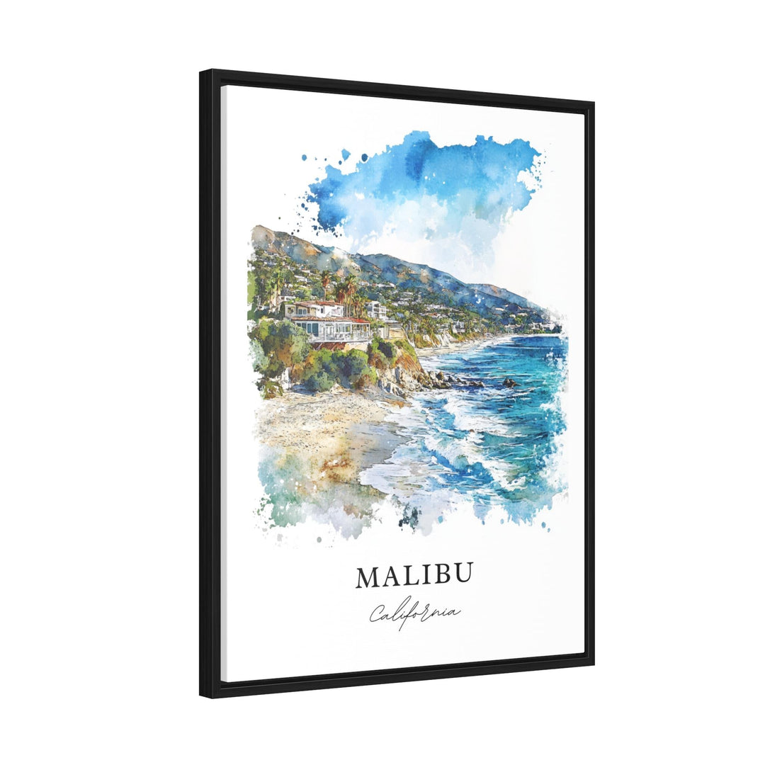 Malibu Wall Art, Malibu California Print, LA Watercolor Art, Malibu Cali Gift, Malibu