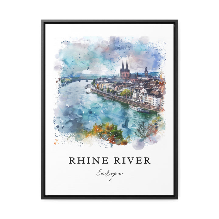 Rhine River Art, Rhine River Print, Rhine River Watercolor Art, Rhine River Europe Gift,