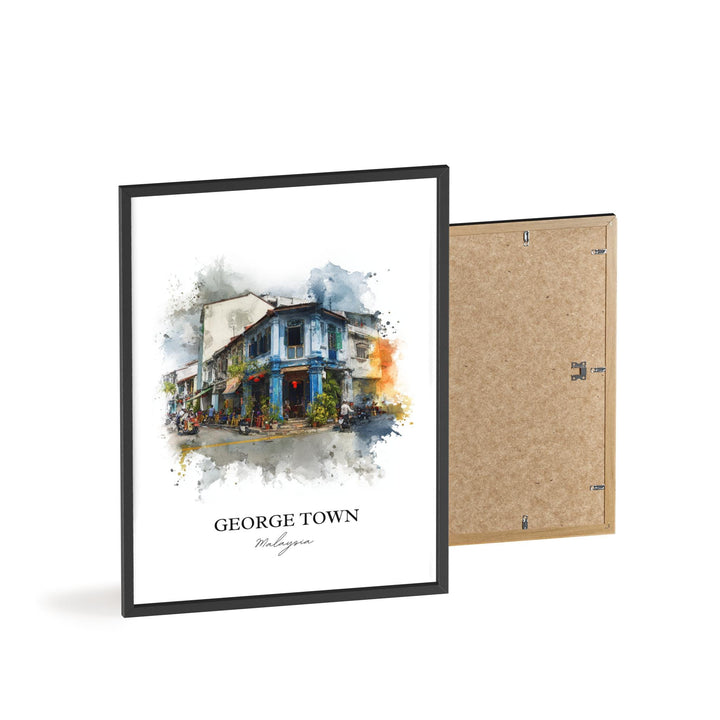 George Town, Malaysia – Watercolor Art Print