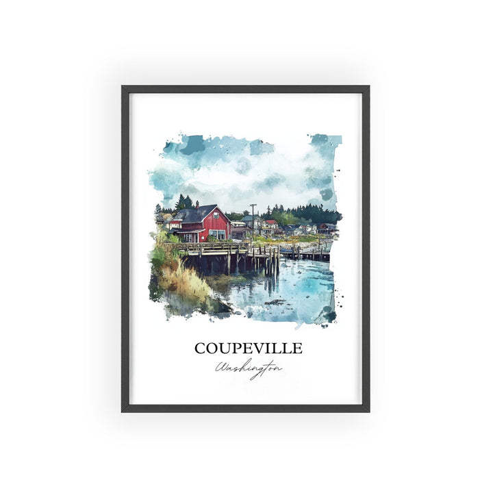 Coupeville WA Wall Art, Coupeville Print, Whidbey Island Artwork, Coupeville Washington Gift, Travel Print, Travel Poster, Housewarming Gift