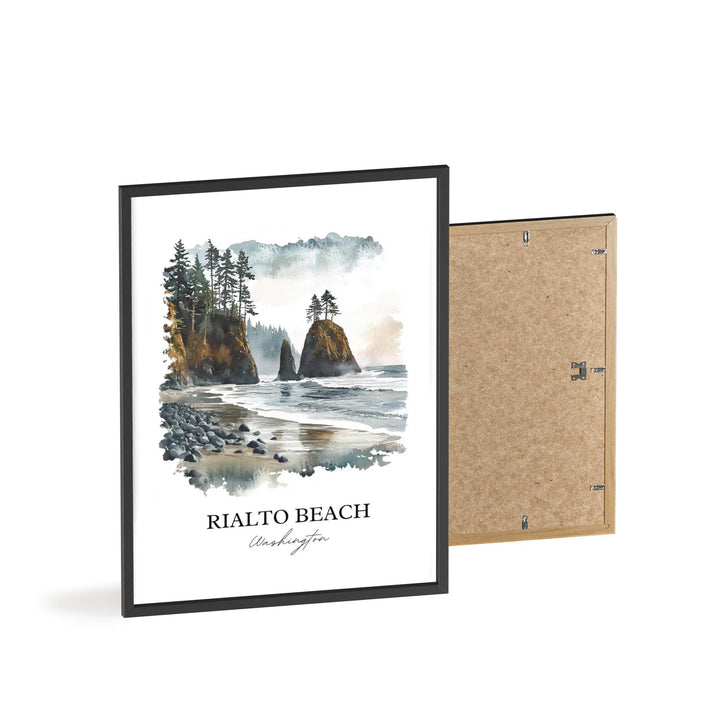 Rialto Beach WA Wall Art, Olympic National Park Print, Washington Artwork, Rialto Beach Gift, Travel Print, Travel Poster, Housewarming Gift