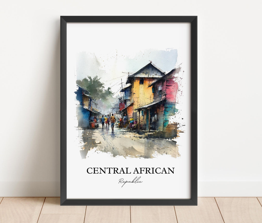 Central African Republic Wall Art, CAR Print, Africa Artwork, Central African Republic Gift, Travel Print, Travel Poster, Housewarming Gift