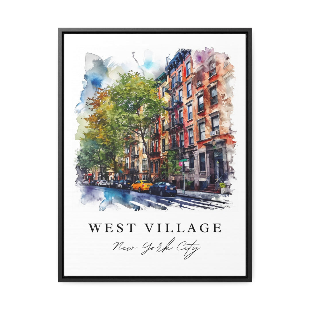 West Village NYC watercolor travel art - Manhattan, West Village print, Wedding gift, Birthday present, Custom Text, Perfect Gift