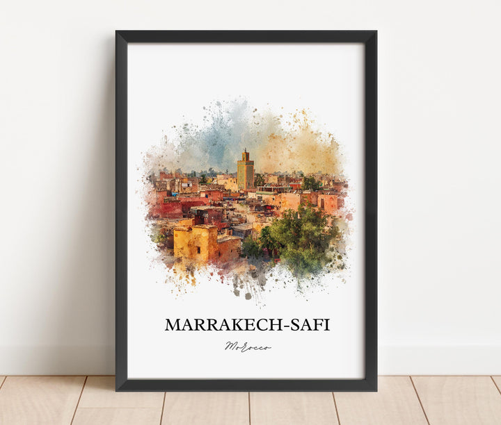 Marrakech-Safi Wall Art, Marrakech Print, Marrakech Watercolor, Morocco Gift, Marrakech-Safi Travel Print, Travel Poster, Housewarming Gift