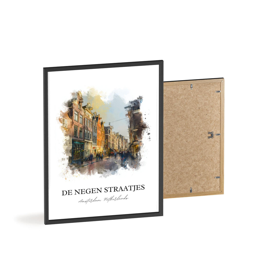 De Negen Straatjes Wall Art, Amsterdam Print, Amsterdam Art, Amsterdam Netherlands Gift, Travel Print, Travel Poster, Housewarming Gift