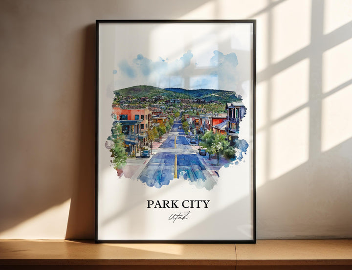 Park City Wall Art, Park City Utah Print, Utah Ski Artwork, Park City Utah Gift, Travel Print, Travel Poster, Housewarming Gift