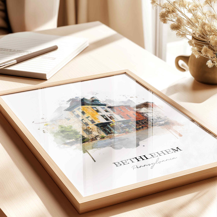 Bethlehem, Pennsylvania – Watercolor Art Print