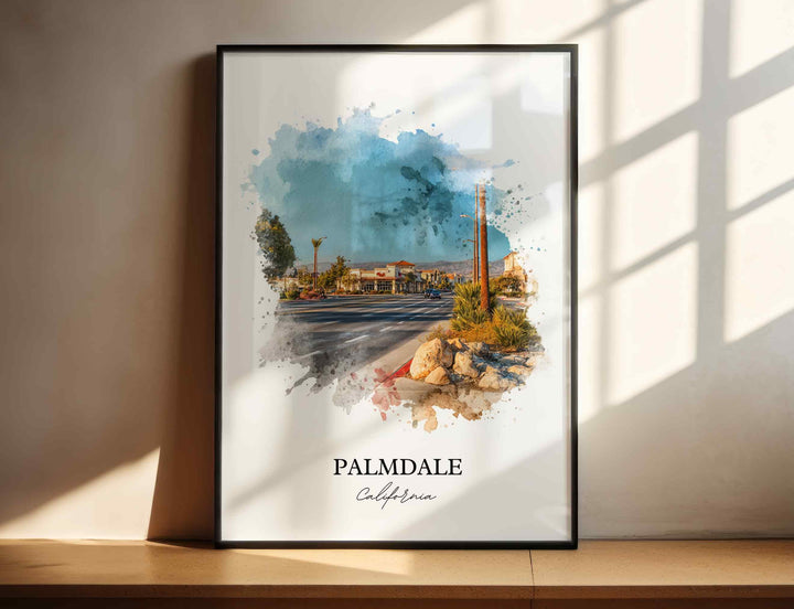 Palmdale, California Wall Art, Palmdale Print, California Watercolor Art, Los Angeles Gift, Travel Print, Travel Poster, Housewarming Gift