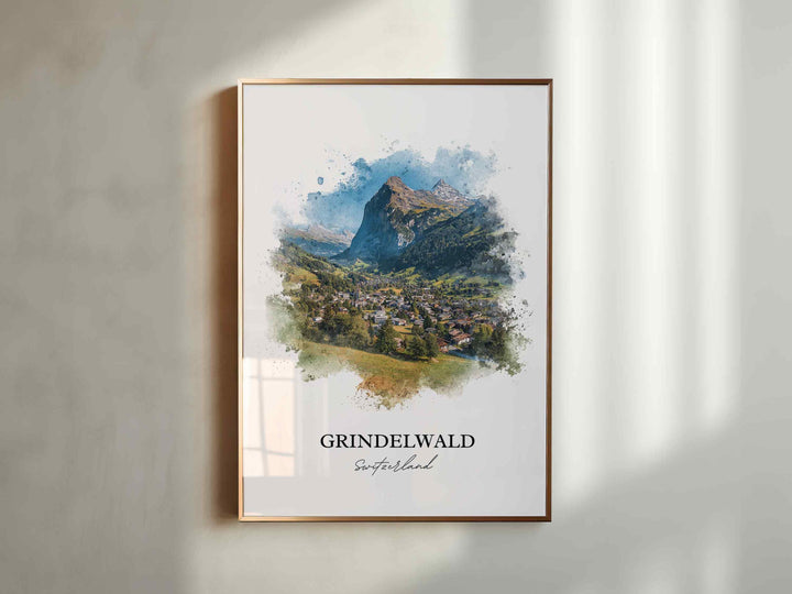 Grindelwald, Switzerland – Watercolor Art Print
