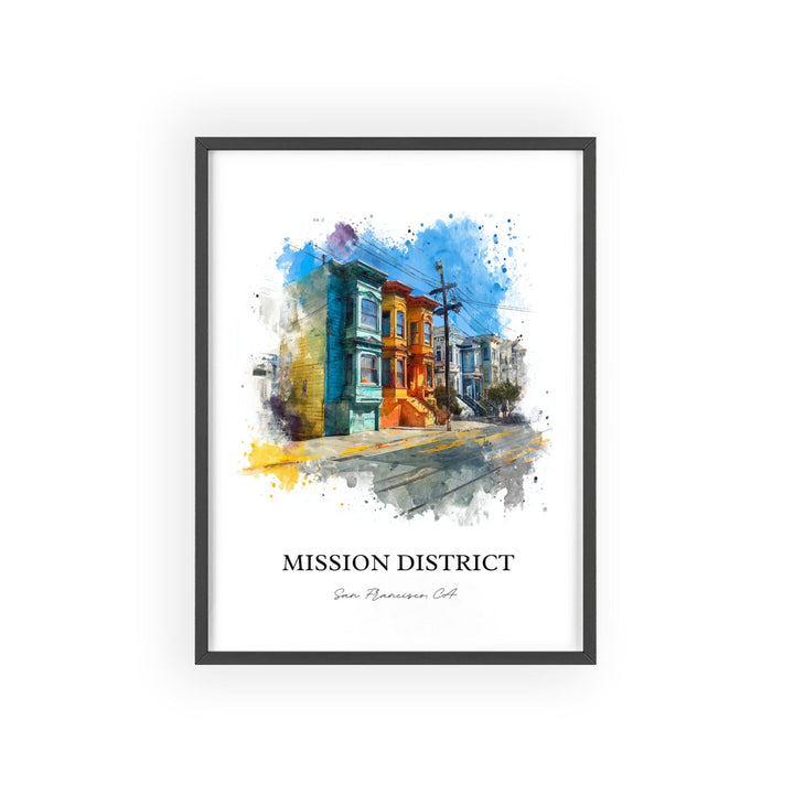 Mission District, California – Watercolor Art Print