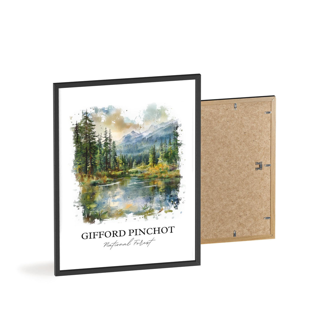 Gifford Pinchot Forest Art, Lewis County Print, Washington Artwork, Gifford Pinchot WA Gift, Travel Print, Travel Poster, Housewarming Gift