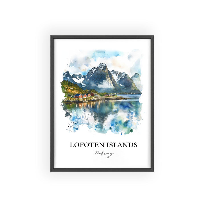 Lofoten Islands Wall Art, Vestvågøya Print, Norway Watercolor Art, Lofoten Islands Gift, Travel Print, Travel Poster, Housewarming Gift