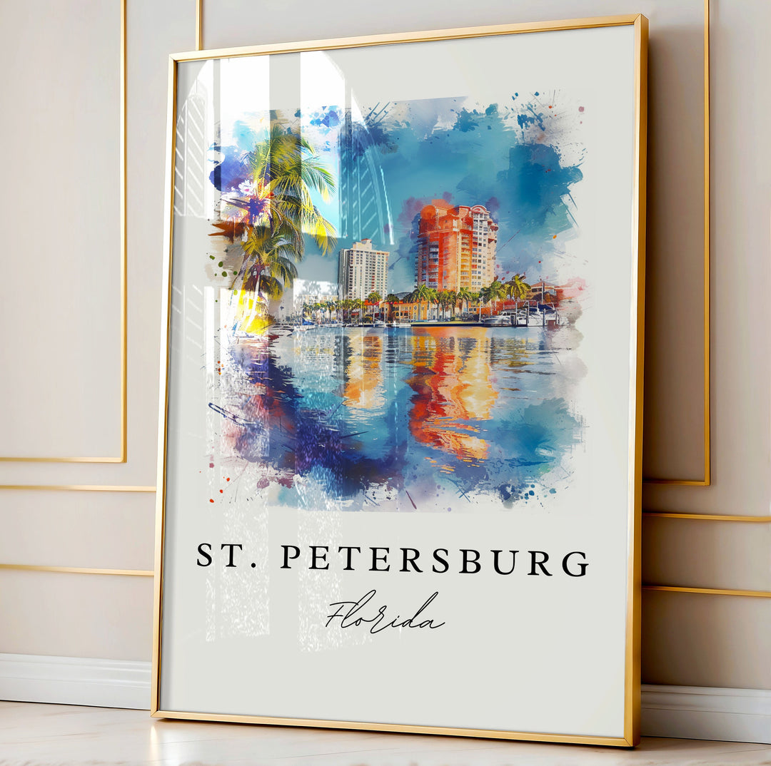 St. Petersburg FL wall art - Florida, St. Petersburg print, Tampa Bay Wedding gift, St Pete FL Birthday present, Custom Text, Perfect Gift