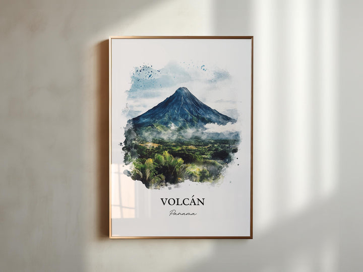 Volcán Panama Wall Art, Tierras Altas Print, Panama Watercolor Art, Volcán Panama Gift, Travel Print, Travel Poster, Housewarming Gift
