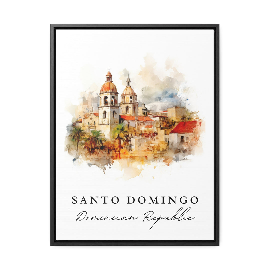 Santo Domingo traditional travel art - Dominican Republic, Sano Domingo poster, Wedding gift, Birthday present, Personalized Gift