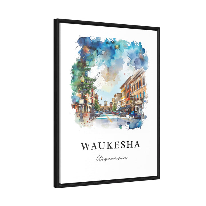 Waukesha WI Art, Waukesha Wisconsin Print, Waukesha Watercolor Art, Waukesha County Gift,