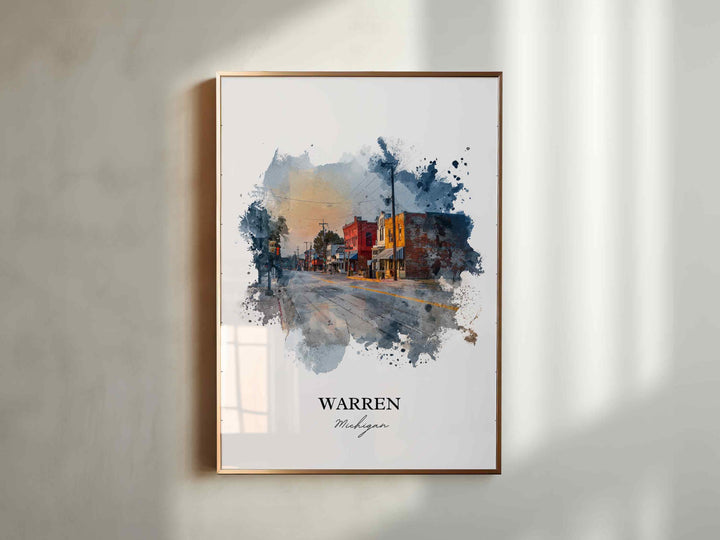 Warren, Michigan – Watercolor Art Print