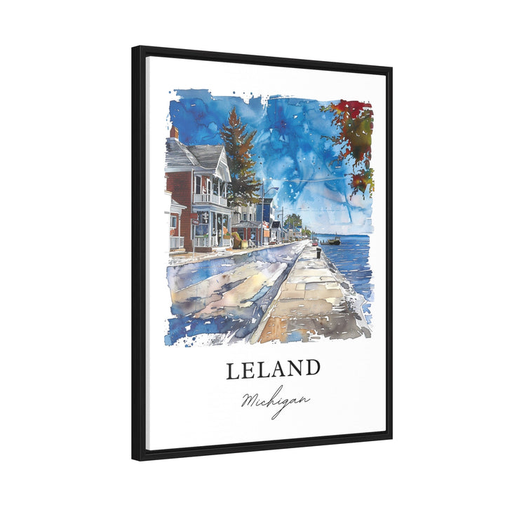 Leland Michigan Wall Art, Leland MI Print, Leland Watercolor, Leelanau County Michigan Gift,