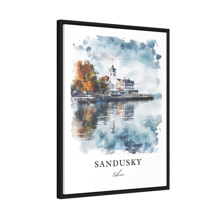 Sandusky OH Wall Art, Sandusky Ohio Print, Cedar Point Ohio Watercolor Art, Sandusky OH Gift,