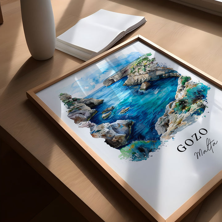 Gozo Malta Art Print, Gozo Print, Malta Wall Art, Gozo Gift, Travel Print, Travel Poster, Travel Gift, Housewarming Gift