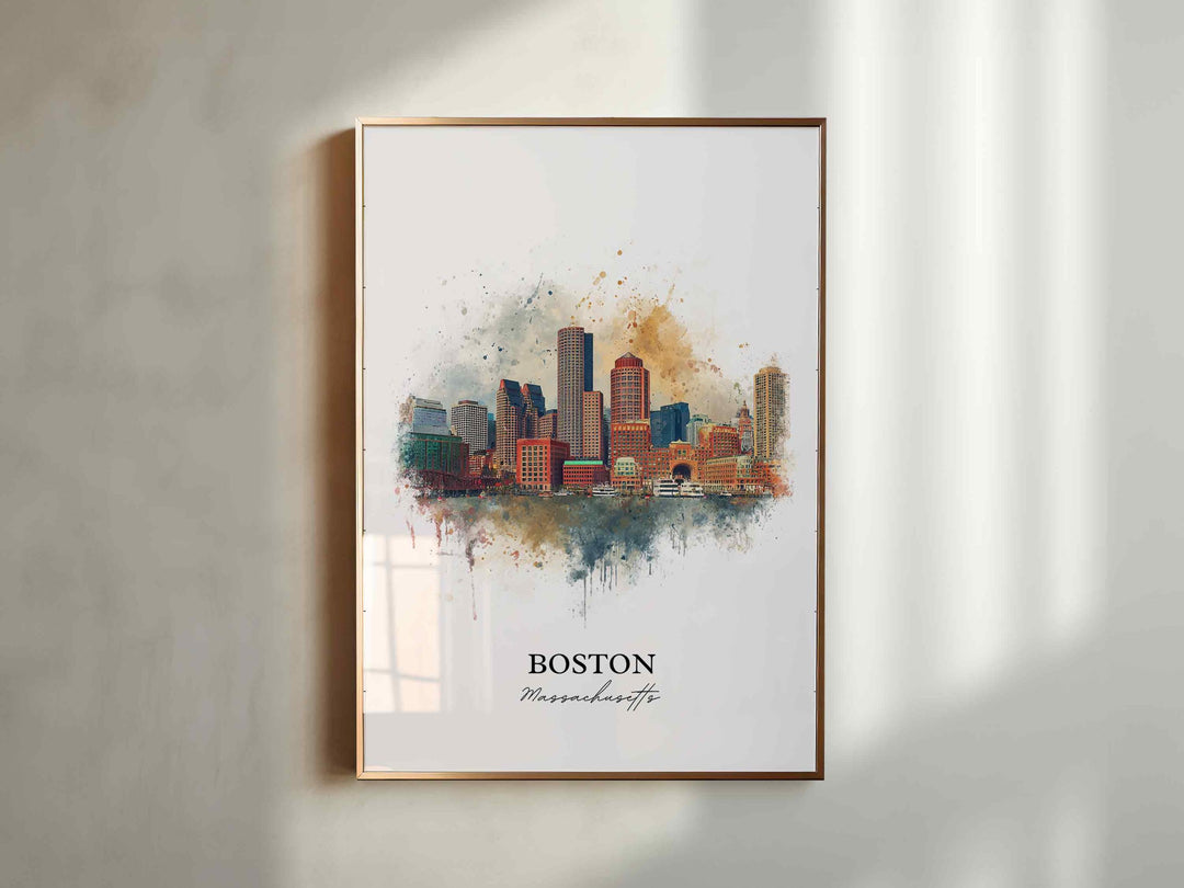 Boston, Massachusetts, USA – Watercolor Art Print