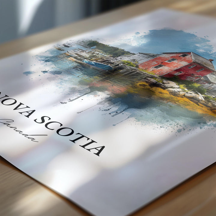 Nova Scotia Wall Art, Nova Scotia Print, Nova Scotia Watercolor Art, Canada Gift, Canada Travel Print, Travel Poster, Housewarming Gift