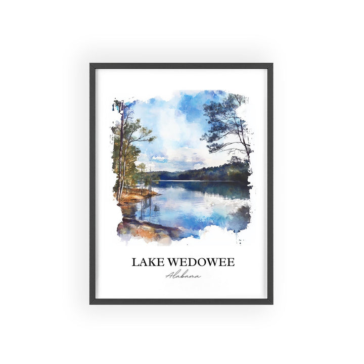 Lake Wedowee Wall Art, Randolph County AL Print, Alabama Watercolor Art, Lake Wedowee Gift, Travel Print, Travel Poster, Housewarming Gift