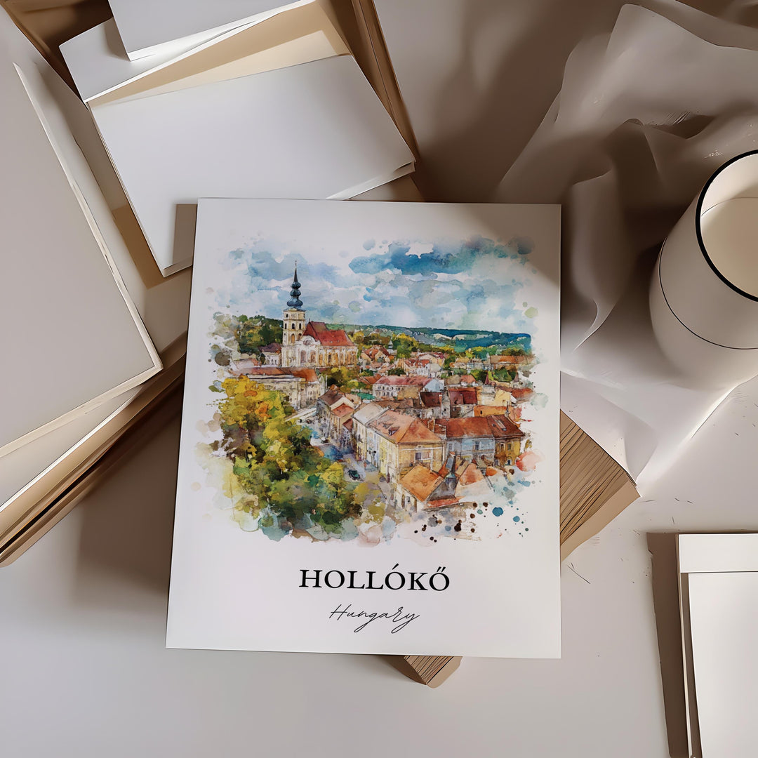 Holloko Hungary Wall Art, Hungary Print, Hungary Watercolor Art, Holloko Gift, Travel Print, Travel Poster, Housewarming Gift