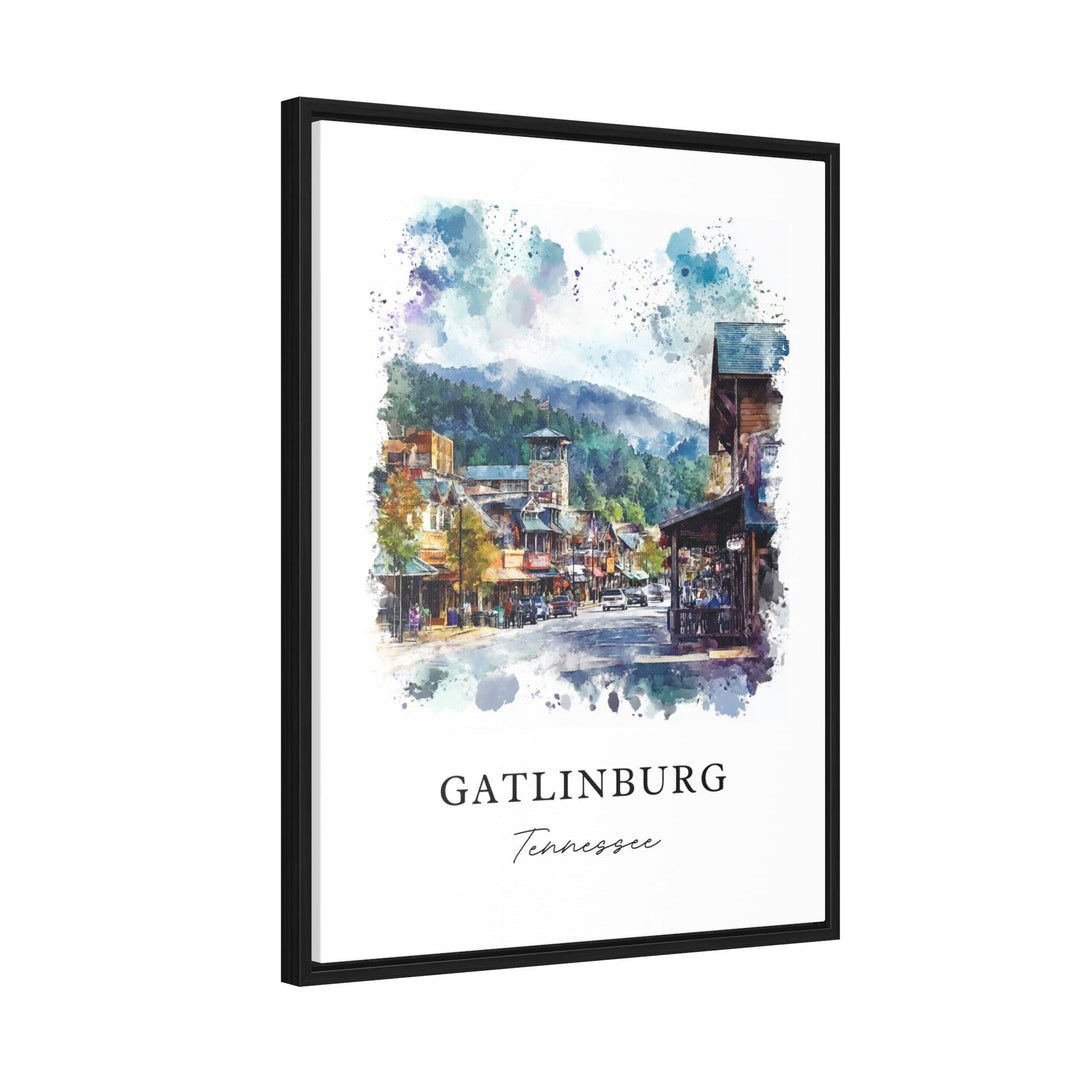 Gatlinburg TN Wall Art, Gatlinburg Print, Gatlinburg Watercolor, Great Smoky Mountains Gift,