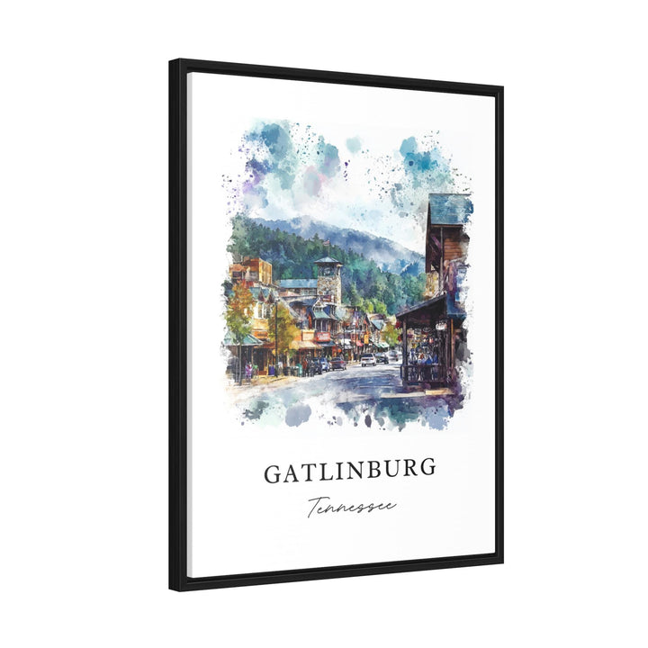 Gatlinburg TN Wall Art, Gatlinburg Print, Gatlinburg Watercolor, Great Smoky Mountains Gift,