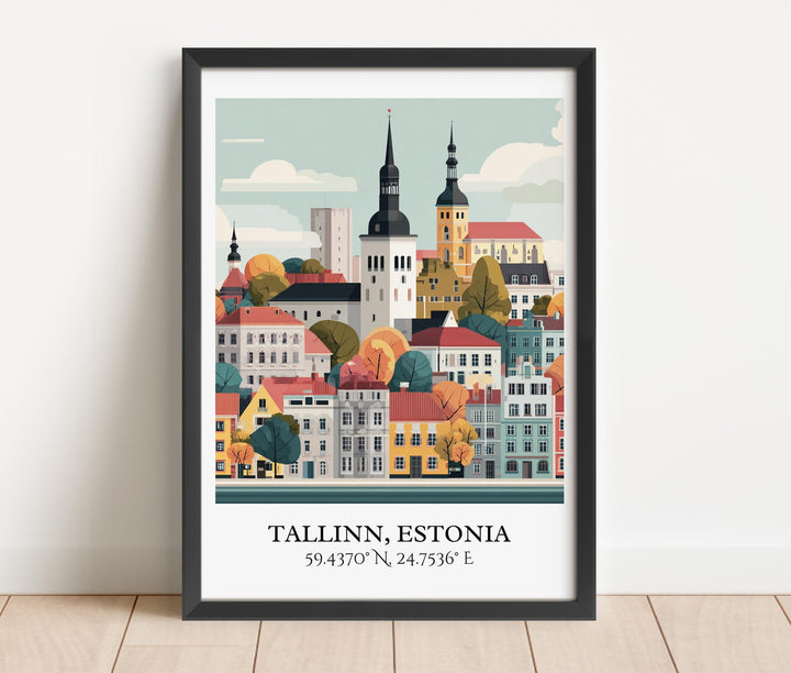 Tallinn Estonia Art, Tallinn Retro Travel Art, Tallinn Estonia Decor, Estonia Gift, Estonia Travel Art, Travel Prints, Housewarming Gift