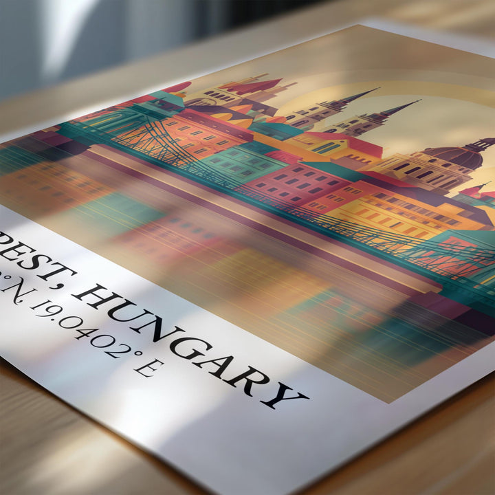 Budapest Art, Budapest Retro Travel Art, Budapest Home Decor, Budapest Hungary Gift, Hungary Travel Art, Travel Prints, Housewarming Gift