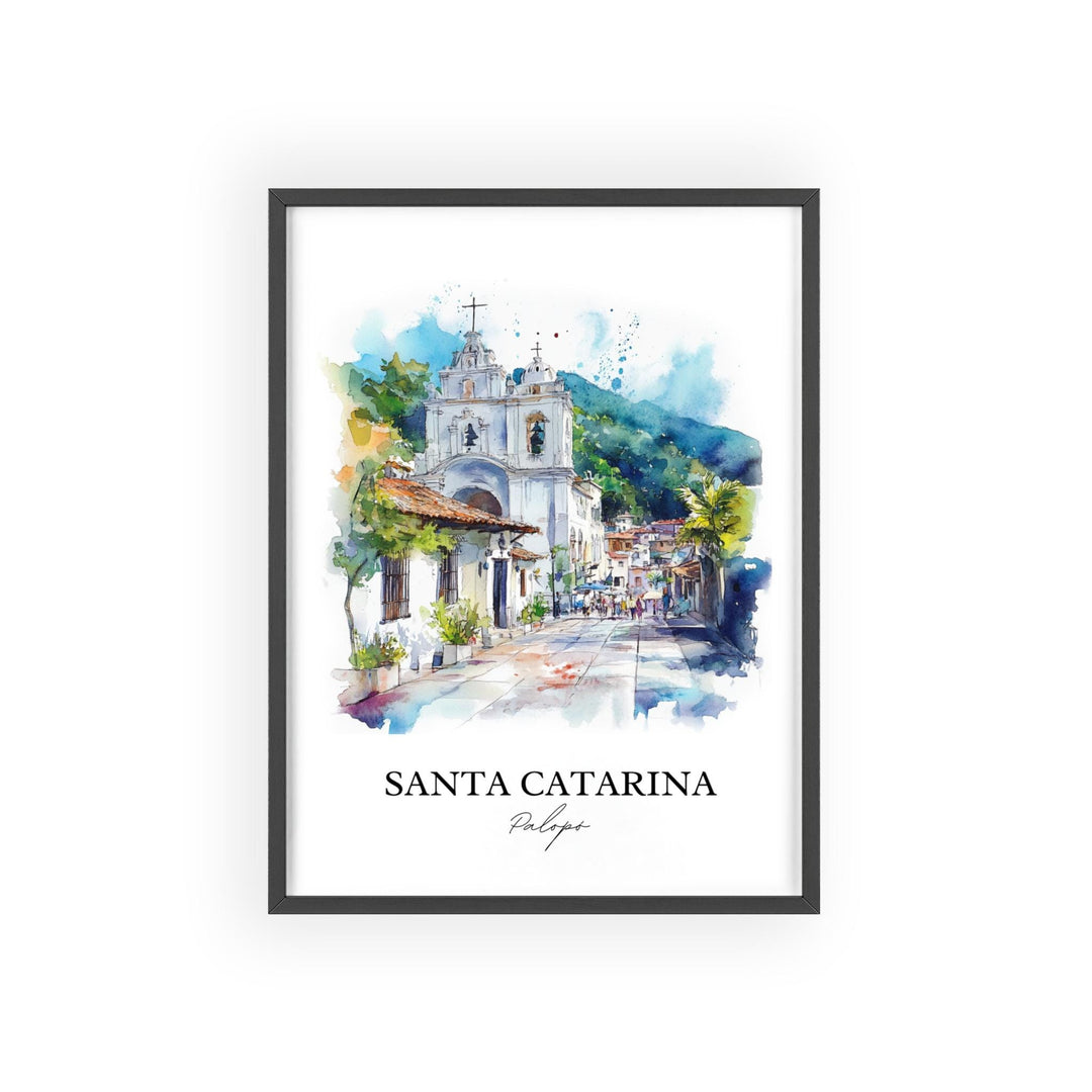 Santa Catarina Palopó Art, Guatemala Print, Guatemala Watercolor Art, Lake Atitlán Gift, Travel Print, Travel Poster, Housewarming Gift