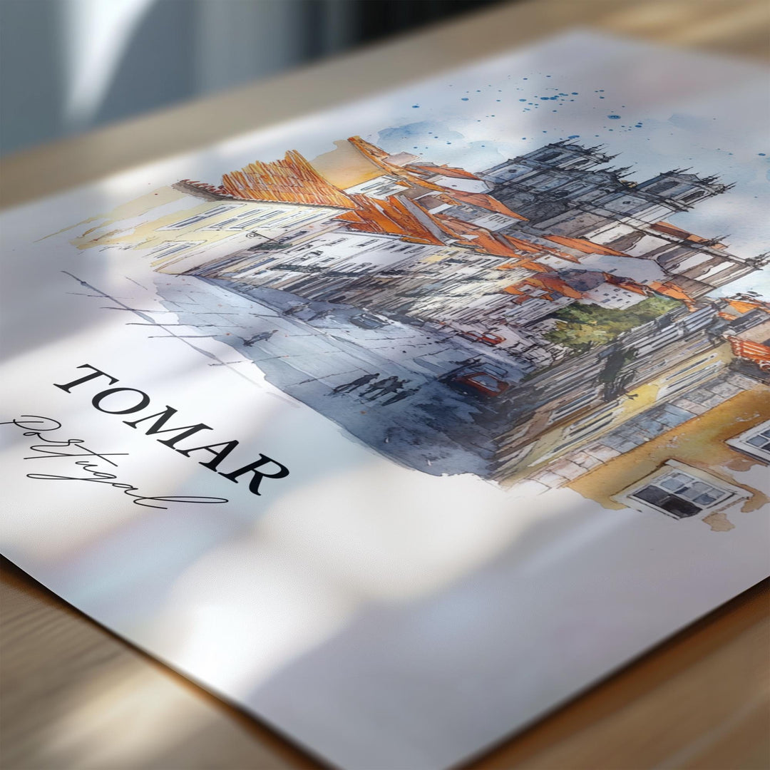 Tomar, Portugal – Watercolor Art Print