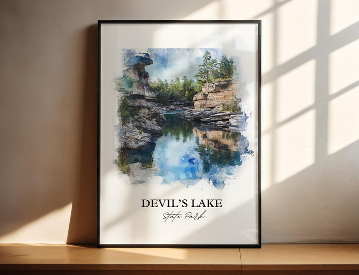 Devils Lake State Park Wall Art, Sauk County Print, Wisconsin Artwork, Devils Lake Park Gift, Travel Print, Travel Poster, Housewarming Gift