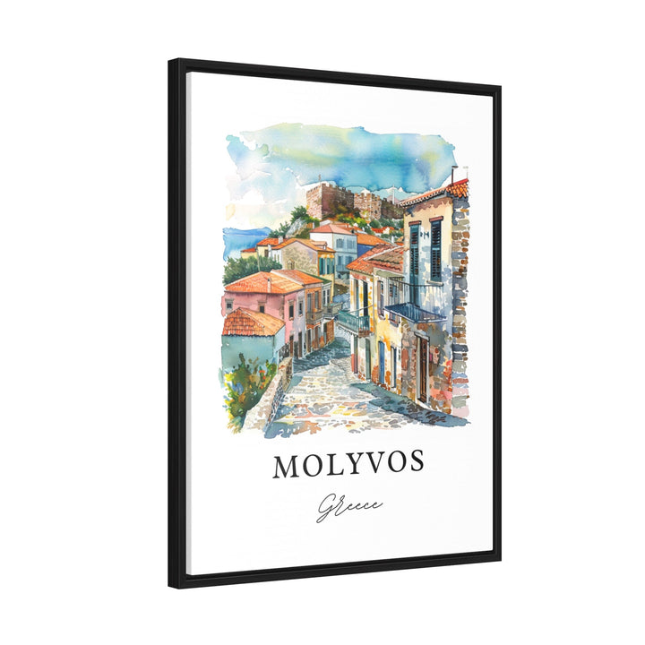 Molyvos Greece Wall Art, Mithymna Print, Molyvos Watercolor, Molyvos Lesbos Gift,