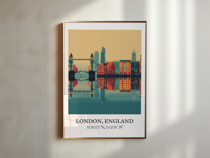 London England Art, London Retro Travel Art, London Home Decor, England Gift, London Travel Art, Travel Prints, Housewarming Gift