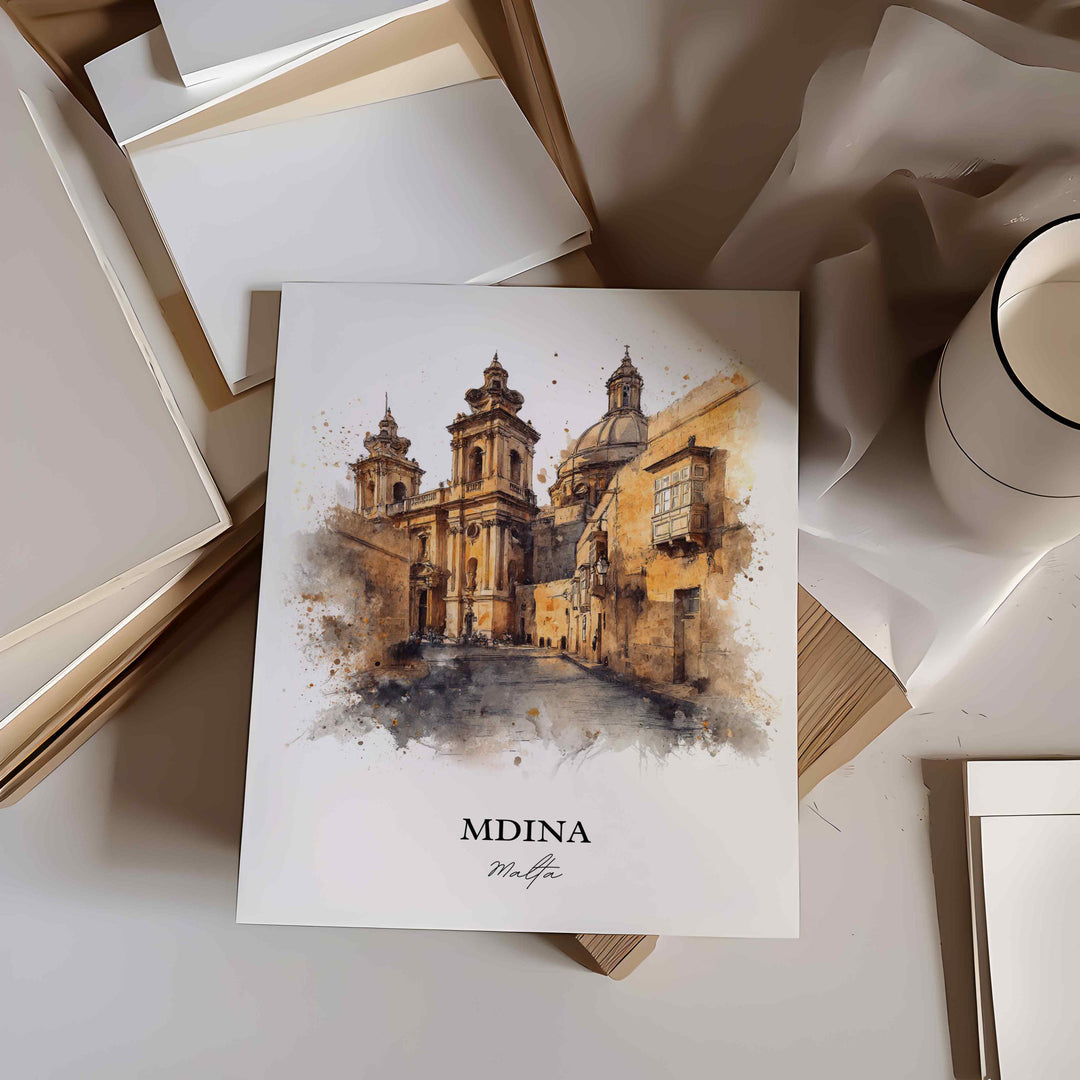 Mdina, Malta – Watercolor Art Print