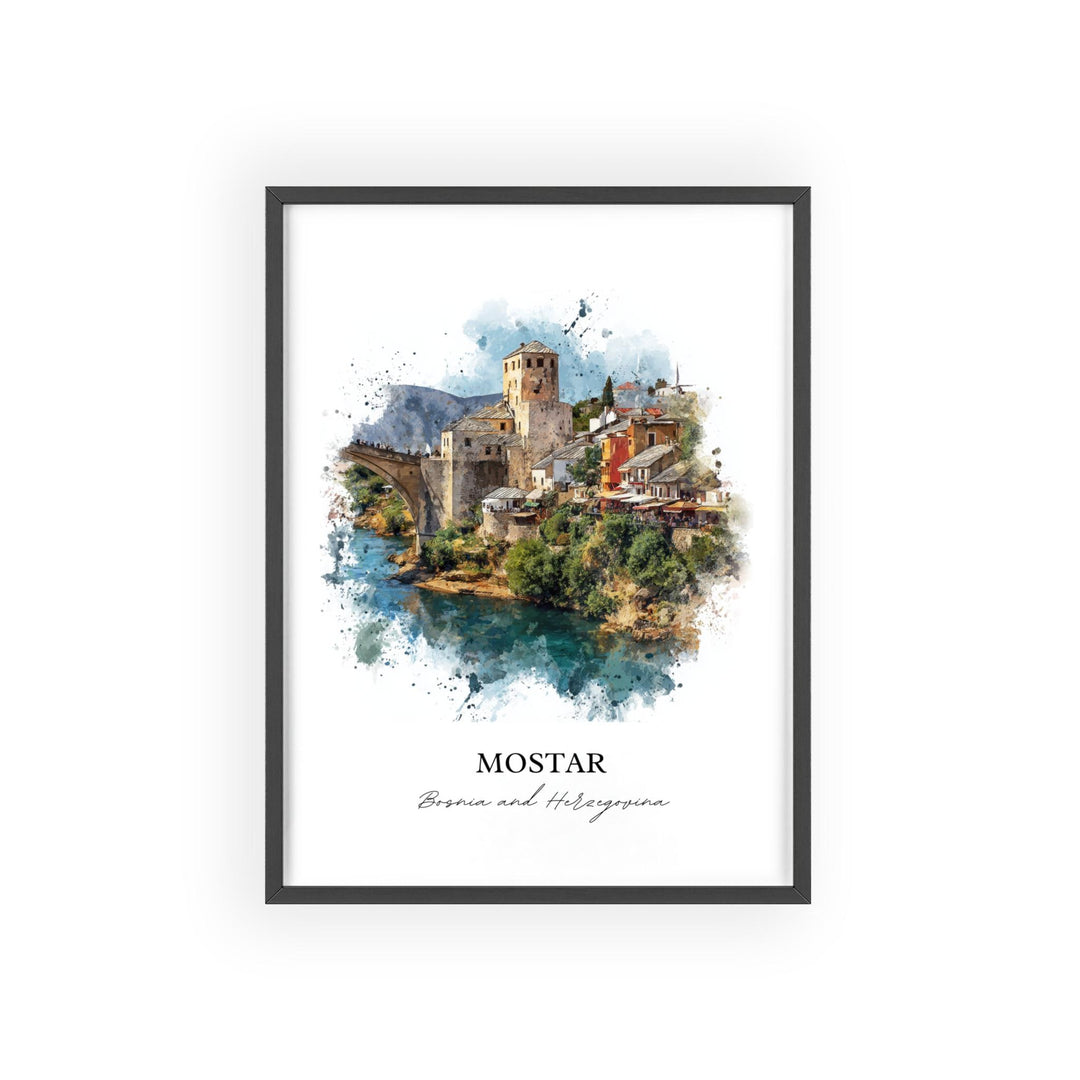Mostar, Bosnia & Herzegovina – Watercolor Art Print