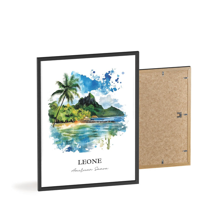 Leone American Samoa Art, Tutuila Island Print, Leone Watercolor Art, American Samoa Gift, Travel Print, Travel Poster, Housewarming Gift